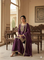 Designer Sharara Set â€“ GMY Silk with Sequen Embroidery & Beads Dupatta