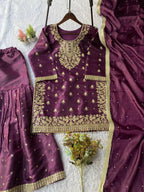 Designer Sharara Set â€“ GMY Silk with Sequen Embroidery & Beads Dupatta