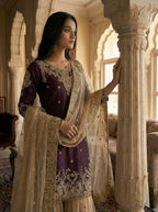 Eid Special GMY Silk Sharara Set with Heavy Diamond & Moti Embroidery