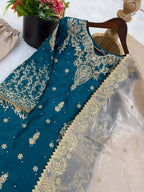 Luxury Eid Wear Sharara Suit in Heavy GMY Silk with Dori-Sequence Work