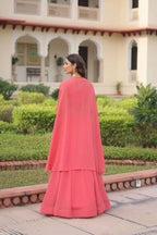 Graceful Lehenga â€“ Faux Georgette with Beads Work Blouse & Shrug
