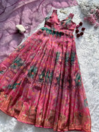 Trending Floral Anarkali Gown with Premium Organza Dupatta Wedding Collection