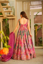 Trending Floral Anarkali Gown with Premium Organza Dupatta â€“ Wedding Collection