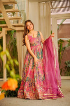 Trending Floral Anarkali Gown with Premium Organza Dupatta â€“ Wedding Collection