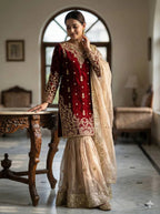 Festive Special GMY Silk Sharara Suit with Rich Hand-Style Embroidery