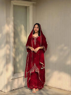 Graceful Faux Georgette Party Wear Kurti Set with Moti Work Detailing
