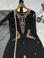 Premium Faux Georgette Embroidery Top Bottom Set â€“ Ready to Wear