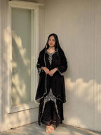 Premium Faux Georgette Embroidery Top Bottom Set â€“ Ready to Wear