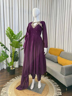 Chic Vichitra Silk Anarkali Set â€“ Perfect for Festive Occasions