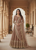 Premium Faux Georgette Embroidered Party Wear Gown with Net Dupatta