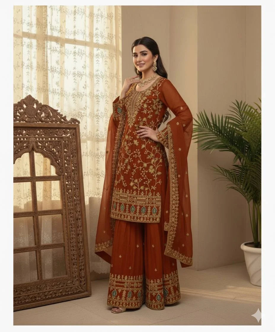 Eid Wear Jimmy Choo Sharara Set with Heavy Sequence Embroidery