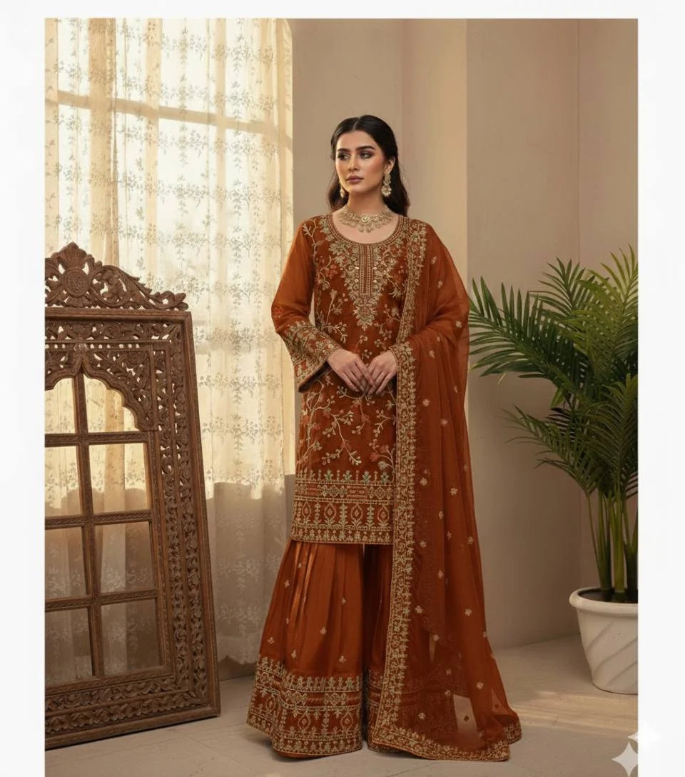 Eid Wear Jimmy Choo Sharara Set with Heavy Sequence Embroidery