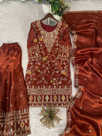 Eid Wear Jimmy Choo Sharara Set with Heavy Sequence Embroidery