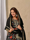 Luxury Chinon Silk Sharara Palazzo Outfit – Dupatta with Lace Work