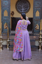 Purple Lehenga Set with Printed Dupatta – Perfect Wedding Glam Look