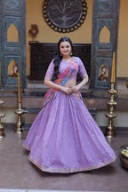 Purple Lehenga Set with Printed Dupatta – Perfect Wedding Glam Look