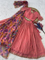 Designer Pink Lehenga with Floral Dupatta for Festive Perfection