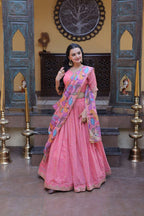 Designer Pink Lehenga with Floral Dupatta for Festive Perfection