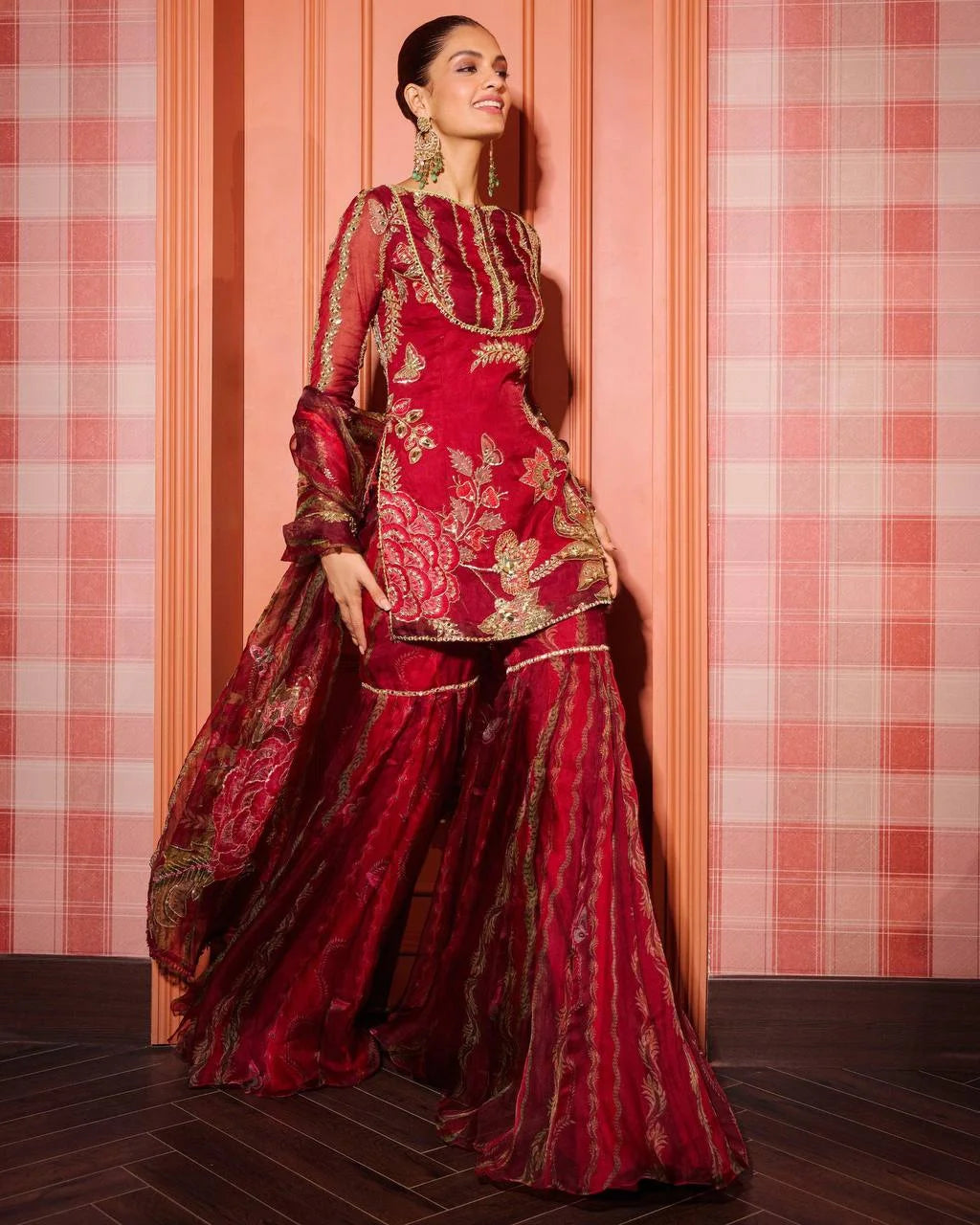 Chic Soft Organza Topâ€“Sharara Set with Sequence Work Dupatta
