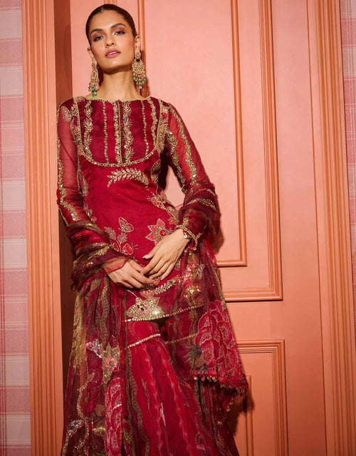 Chic Soft Organza Topâ€“Sharara Set with Sequence Work Dupatta