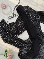 Black Georgette Sharara Set with Thread & Sequence Work Eid Special