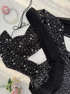 Black Georgette Sharara Set with Thread & Sequence Work â€“ Eid Special