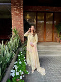 Pastel Yellow Silk Farshi Salwar Suit with Fancy Tassels & Embroidery Eid Special