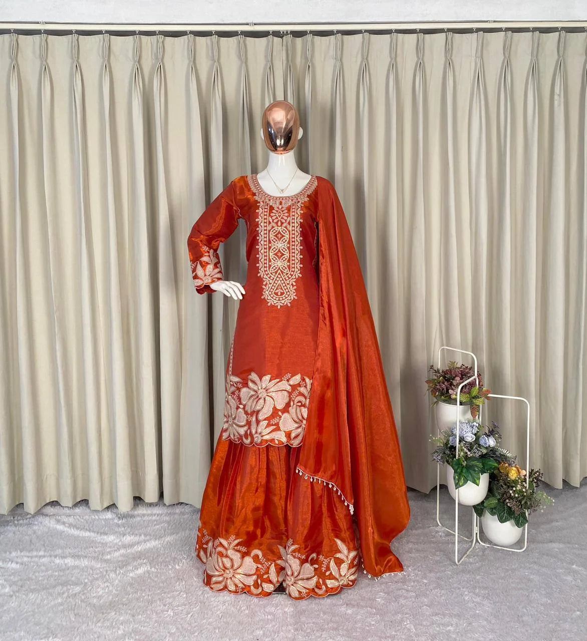 Premium Eid Special Jimmy Choo Top & Sharara Set with Dupatta
