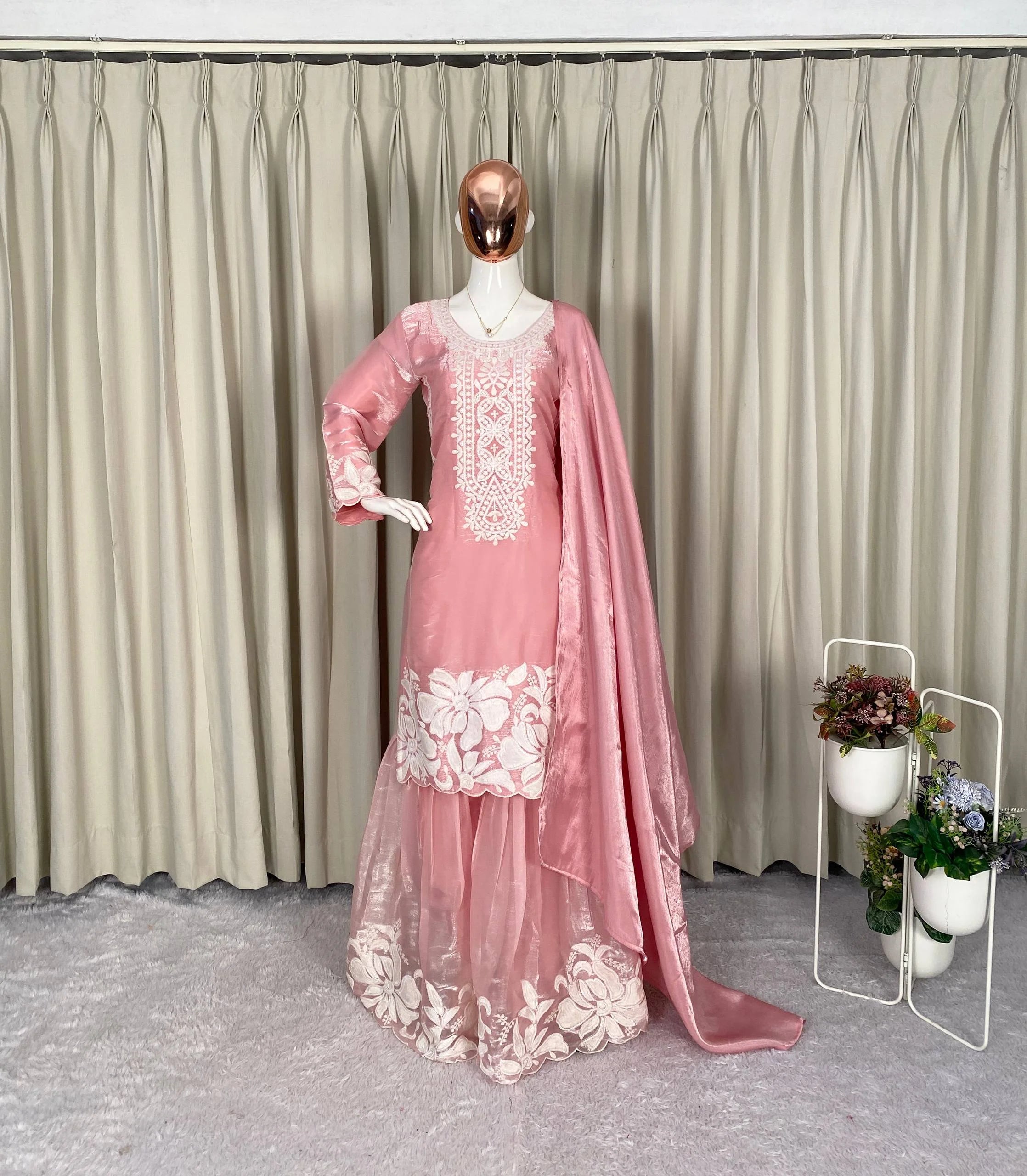 Festive Eid Jimmy Choo Sharara Suit with Heavy Sequence Embroidery Work