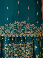Flared Chinnon Silk Lehenga with Heavy Sequins Embroidery Work