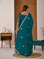 Flared Chinnon Silk Lehenga with Heavy Sequins Embroidery Work