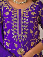Designer Chinon Silk Top & Lehenga Set with Sequence Work