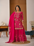 Chinon Silk Lehenga Set with Sequins Embroidery & Fancy Lace Dupatta