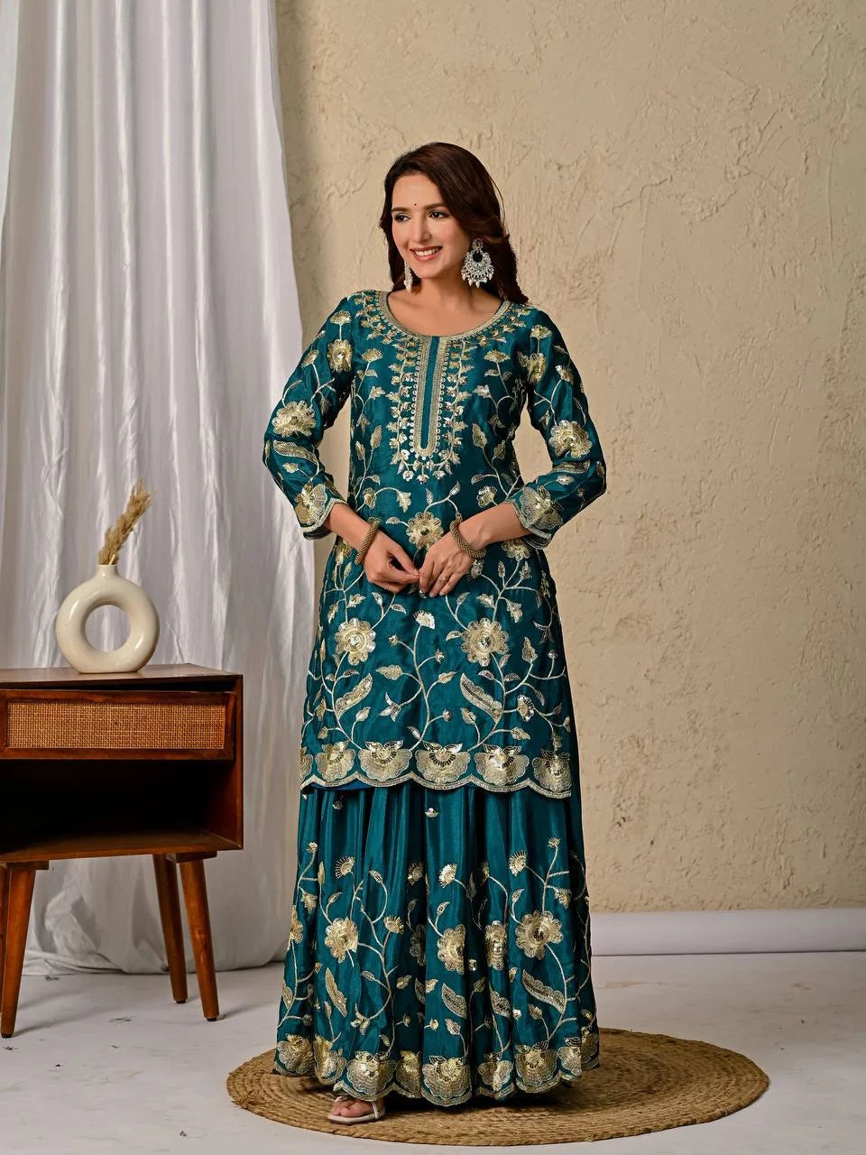 Classic Chinnon Silk Top Lehenga Set with Micro Cotton Inner