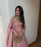 Party Wear GMY Silk Embroidered Anarkali with Lehenga and Designer Dupatta