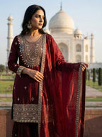 Eid Festive Wear GMY Silk Sharara Suit with Heavy Embroidery & Dupatta
