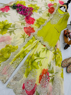 Luxury Eid Wear Chinon Top & Tabi Organza Palazzo with Matching Dupatta