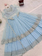 Graceful Gown Lehenga Set in Faux Georgette with Sequin Detailing