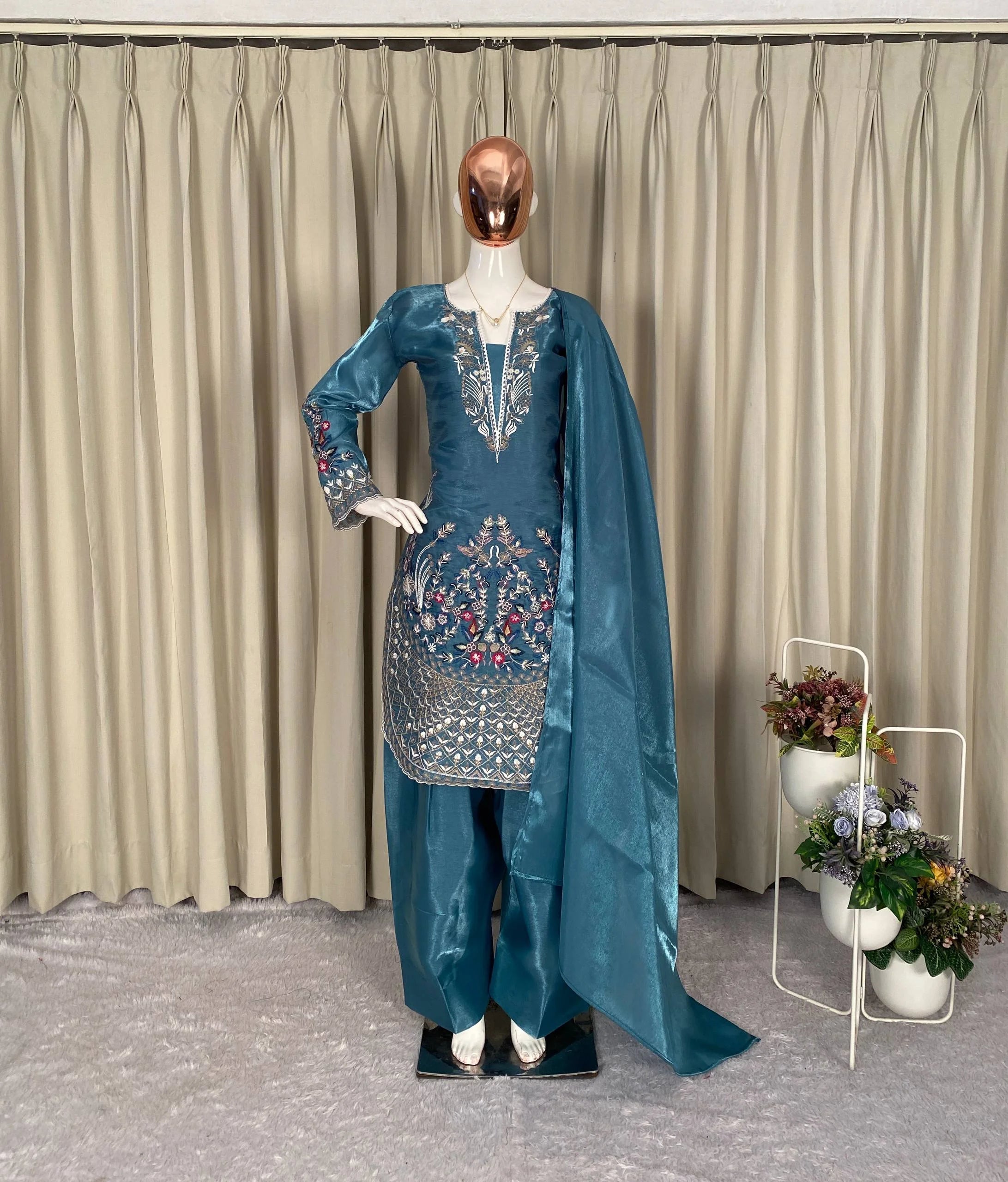 Traditional Eid Wear Jimmy Choo Embroidered Top Salwar Set