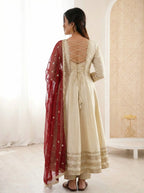 Cosmos Gold Lace Work Gown with Attached Cups & Bottom Set