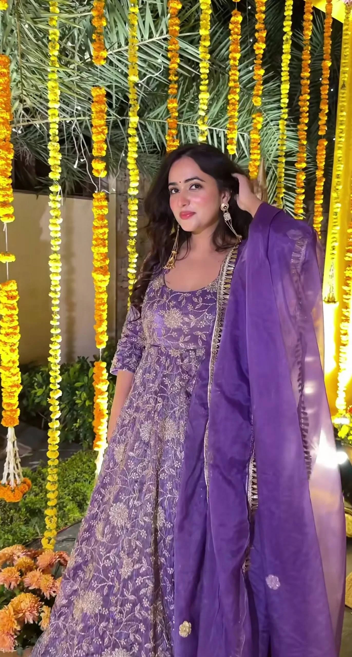 Occasion Ready Crunchy Silk Anarkali Set with Pant & Dupatta