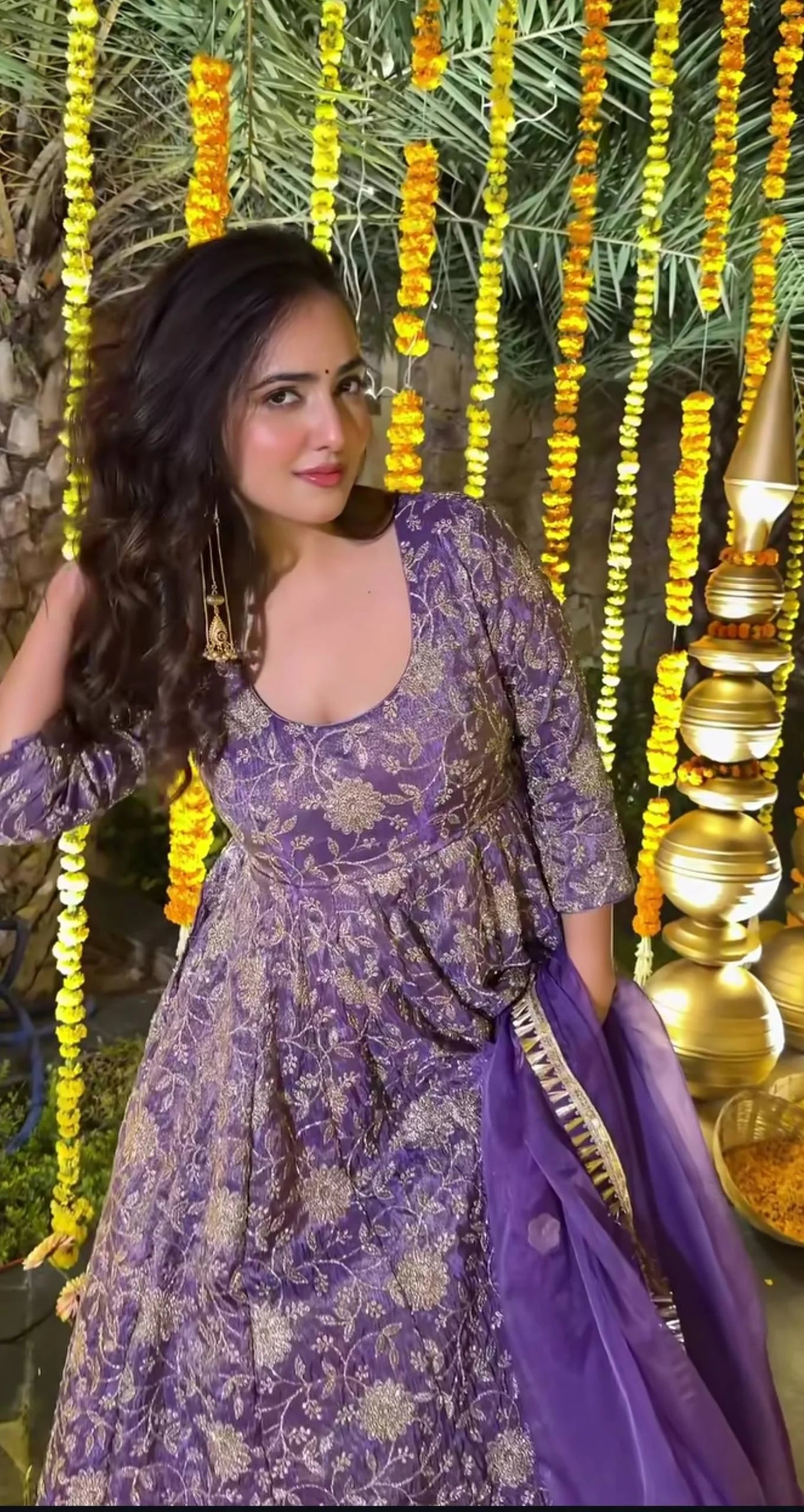 Occasion Ready Crunchy Silk Anarkali Set with Pant & Dupatta