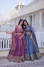 Traditional Silk Lehenga Choli Set with Canvas Patta & Latkan Dori
