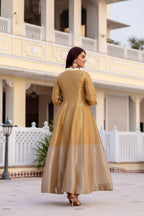 Classic Banarasi Viscose Gown with Embroidered Dupatta & Matching Pant