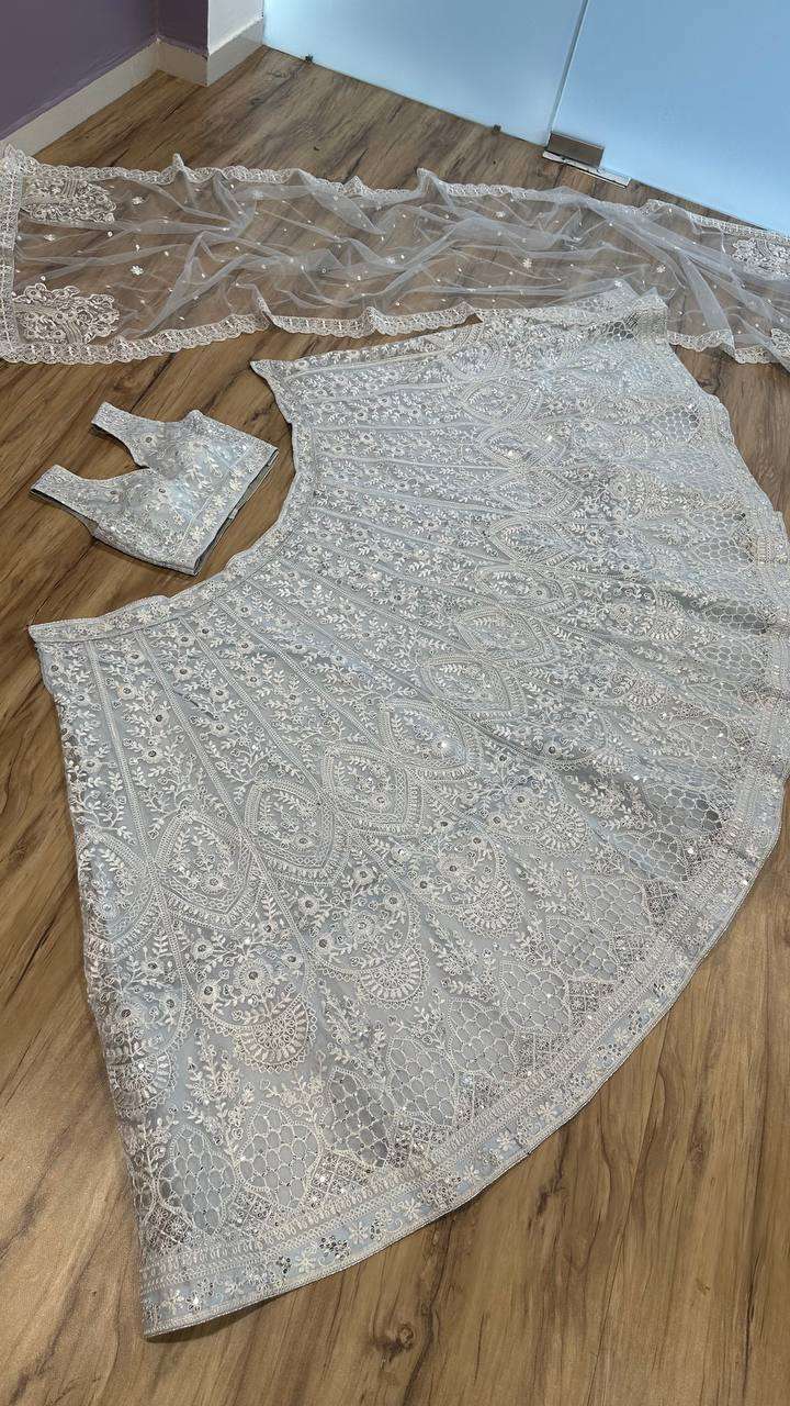 Elegent Sequence Embroidered Net Lehenga with Blouse