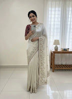 Timeless Jimmy Choo Sequence Work Saree with Heavy Banglori Blouse