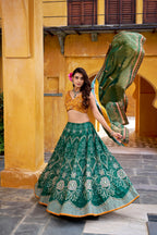 Vaishali Silk Printed Lehenga Choli with Gotta Patti Work