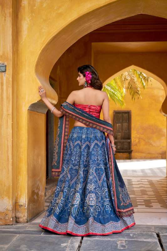 Luxury Printed Vaishali Silk Lehenga with Maslin Silk Dupatta