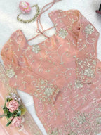 Party Style Silk Sharara Suit with Embroidered Dupatta