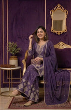 Trendy Rangoli Crush Kurta Palazzo Set For Eid Festival Fashion